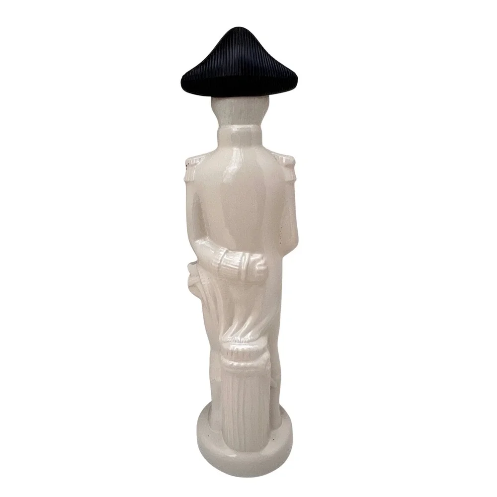 Decanter Soldier Revolutionary War Theme Ceramic Large Vintage Barware Decor